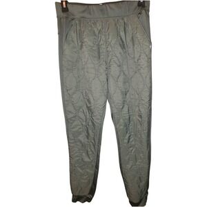 The American Outdoorsman Women's Quilted Jogger Pants L Green Padded Activewear